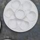 Set of 6 oyster plates with shells in white earthenware
