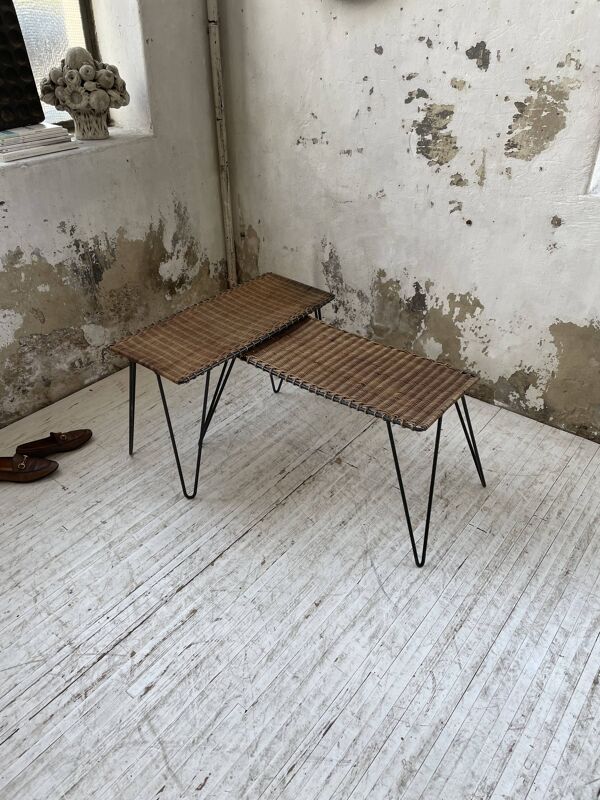 Duo de tables osier RaouDuo de tables osier Raoul Guysl Guys