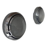 Pair of vintage wall lights, chrome and honeycomb sandblasted glass, Italy 1980