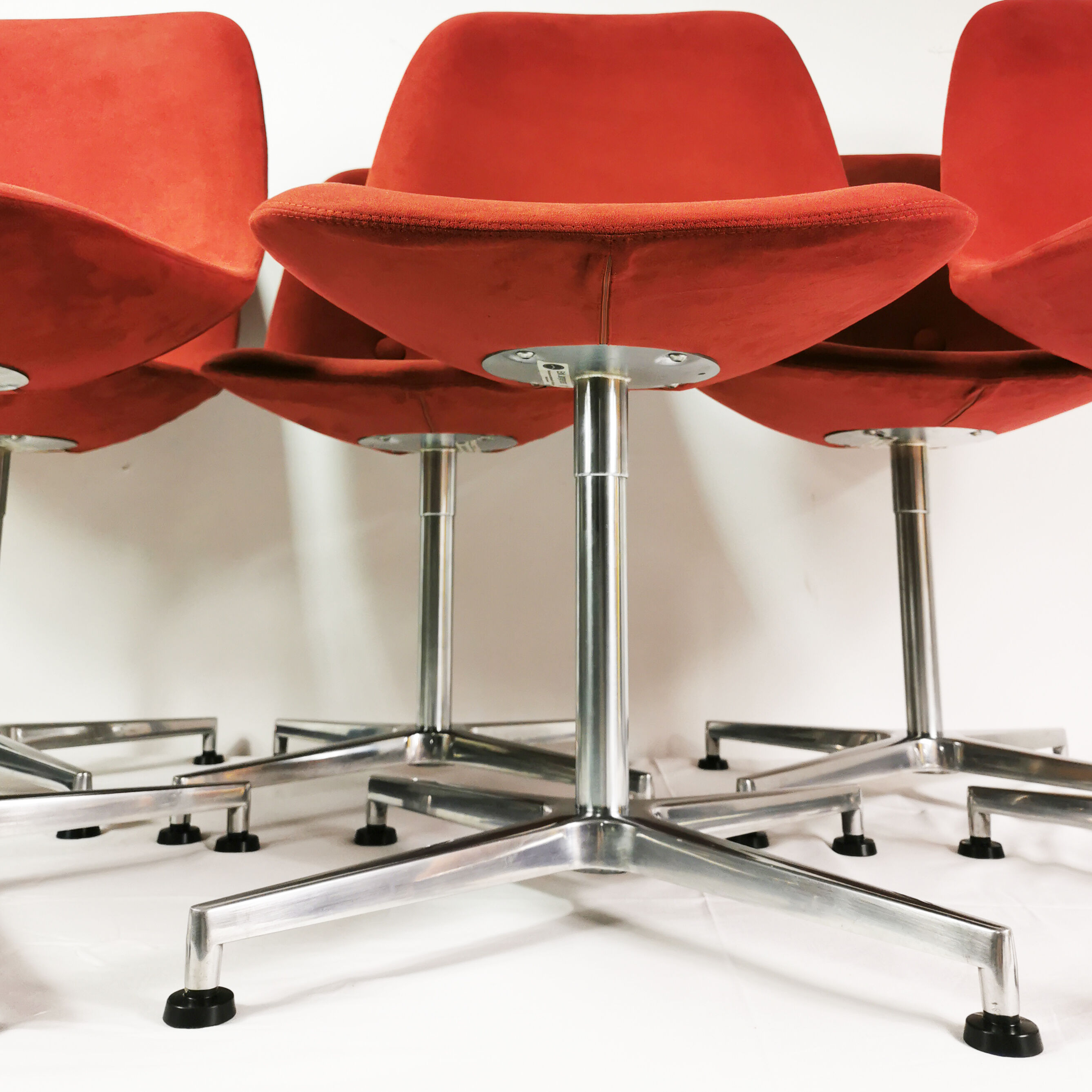 Set of 6 chairs "Eyes", designed by J.Foersom & P.Hiort-Lorenzen, for Erik Jorgensen, Denmark