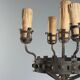 Wrought iron five-light torchère with twisted serpent - Italy late 19th century