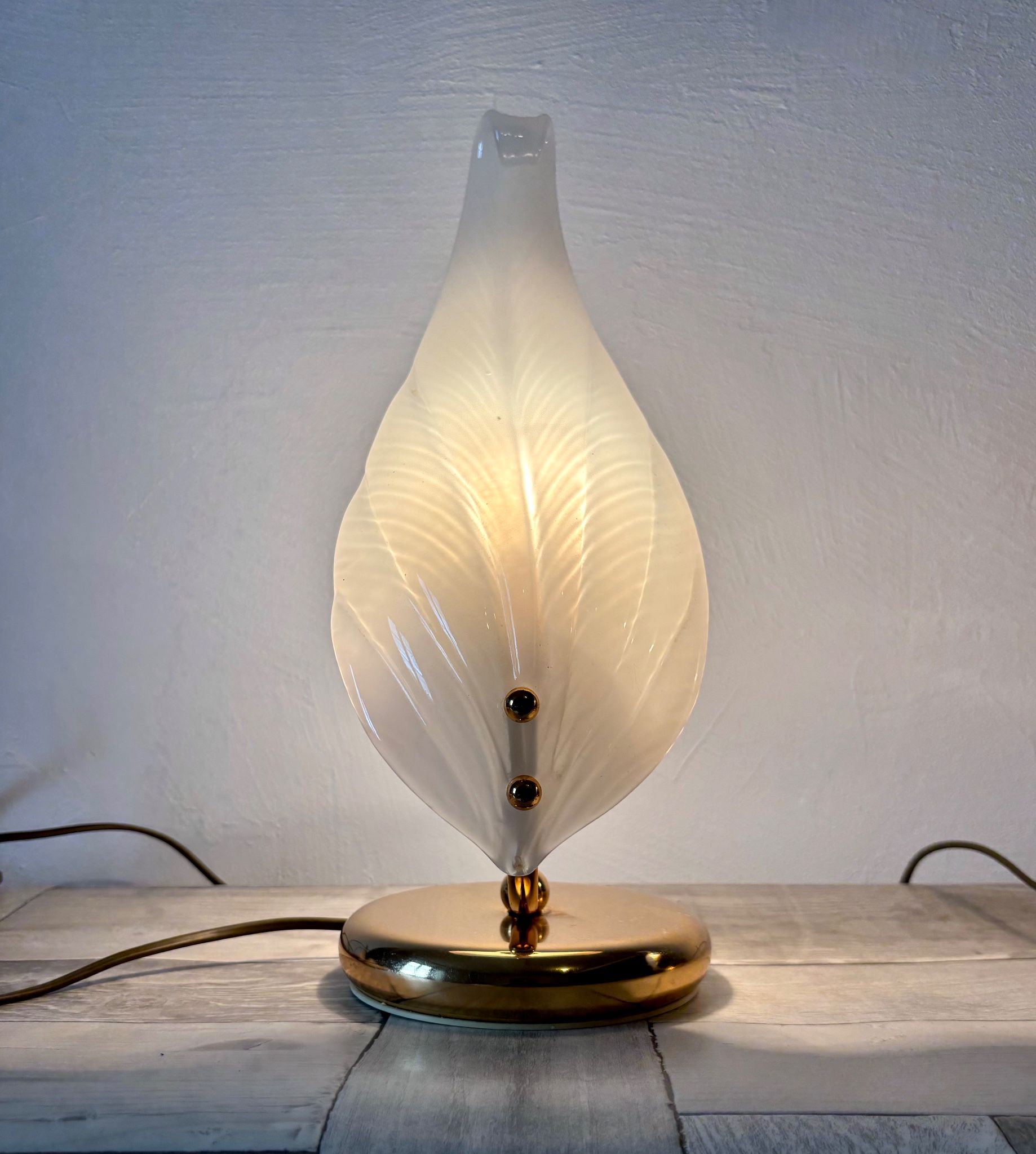 Large vintage leaf lamp - Murano - Italian design - Hollywood Regency