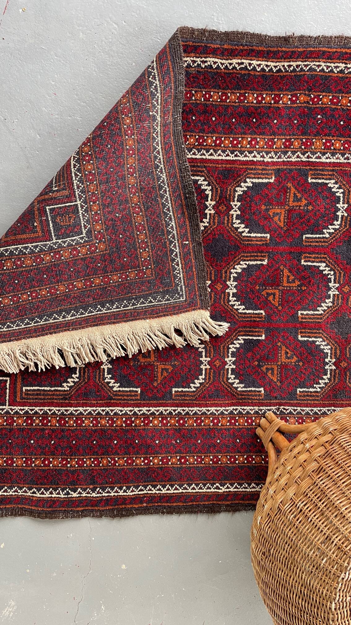 Artisanal orient rug pure vintage wool - 102cm x 204cm