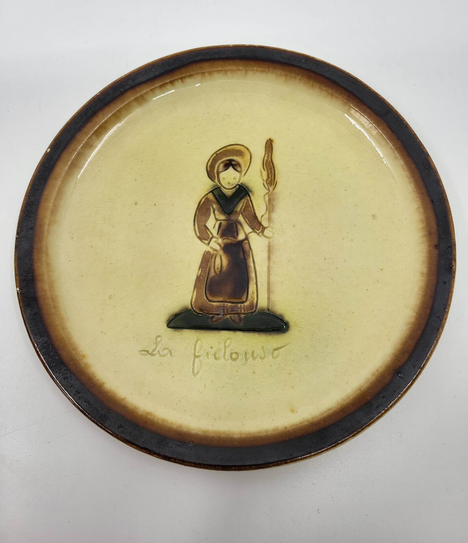 Dessert service Atelier Cerenne Vallauris Santons of Provence France 1950