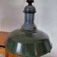 Industrial pendant lamp in blue and green email.