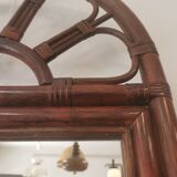 Vintage bamboo and rattan mirror 70, 100x50cm