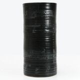 Black ceramic vase from mid-century Italian, 1960s.