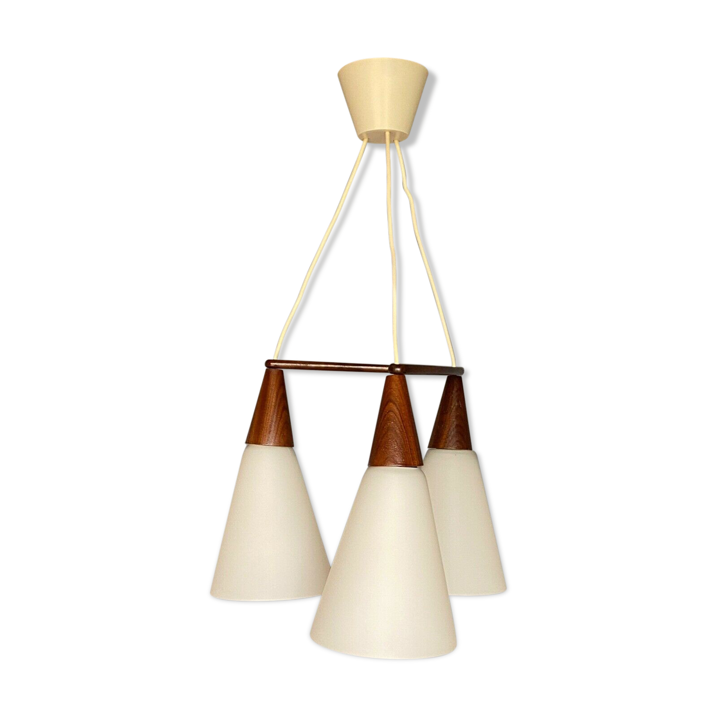 Suspension boomerang scandinave teck opaline 1960 Louis Kalff