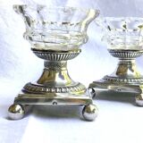 Paire de salières en argent massif. Poinçon vieillard.début XIXe