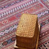 Wicker and wood basket