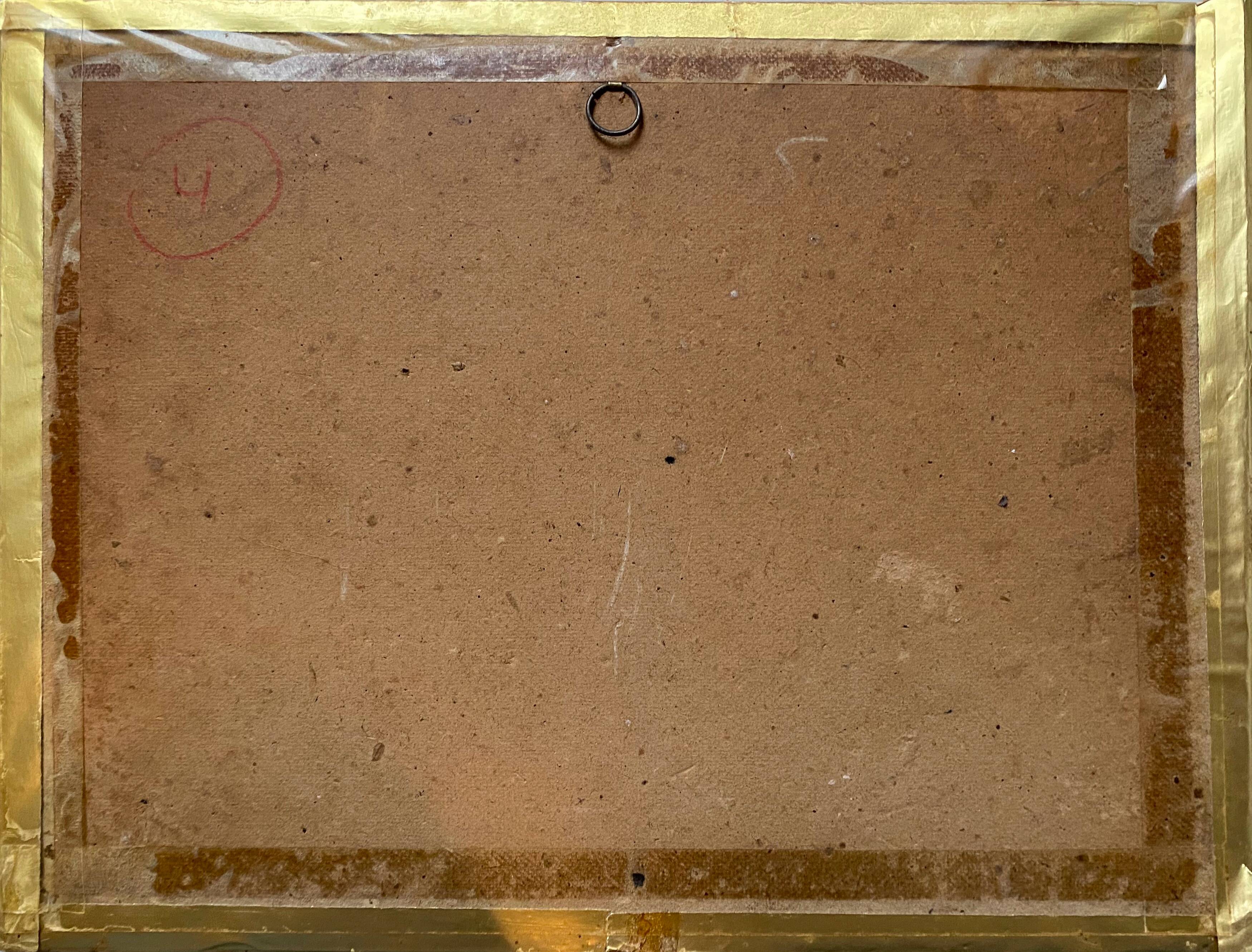 Watercolor painting 1872 "Riverside with fisherman" signed to decipher