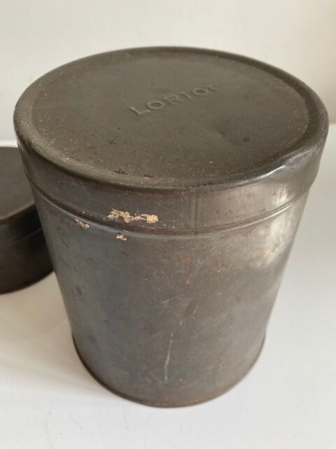 Set of 2 old weathered metal boxes