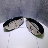 Wall lamp in the shape of an enamelled ceramic basin, set of 2