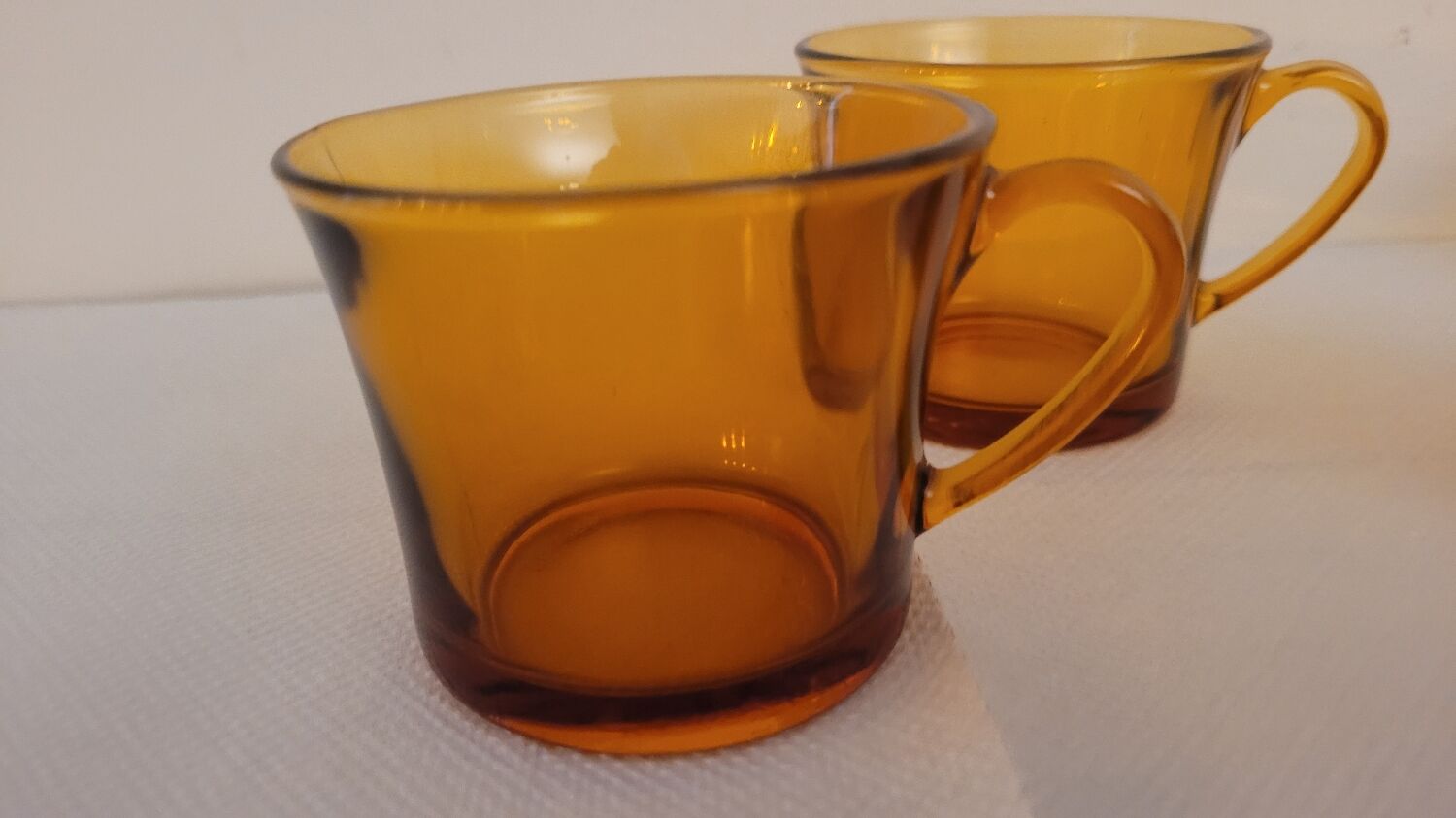 70's amber glass cups