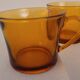 70's amber glass cups