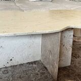 Beige travertine coffee table