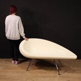 70's design sofa in fiberglass and chromed metal