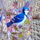 Vintage juice glasses, birds