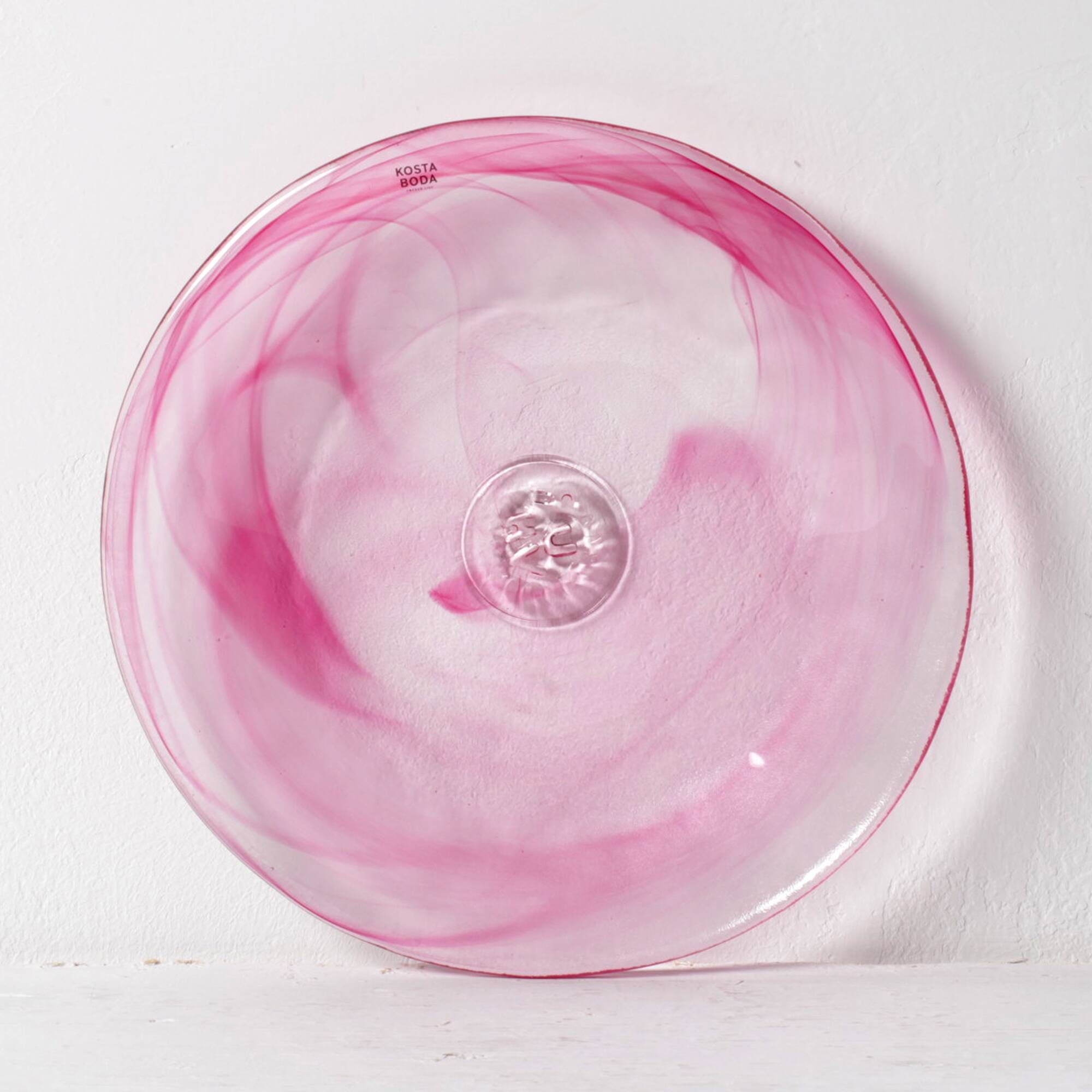 Set of 4 Kosta Boda 'Mine' Glass Dessert Plates / Ulrica Hydman Vallien