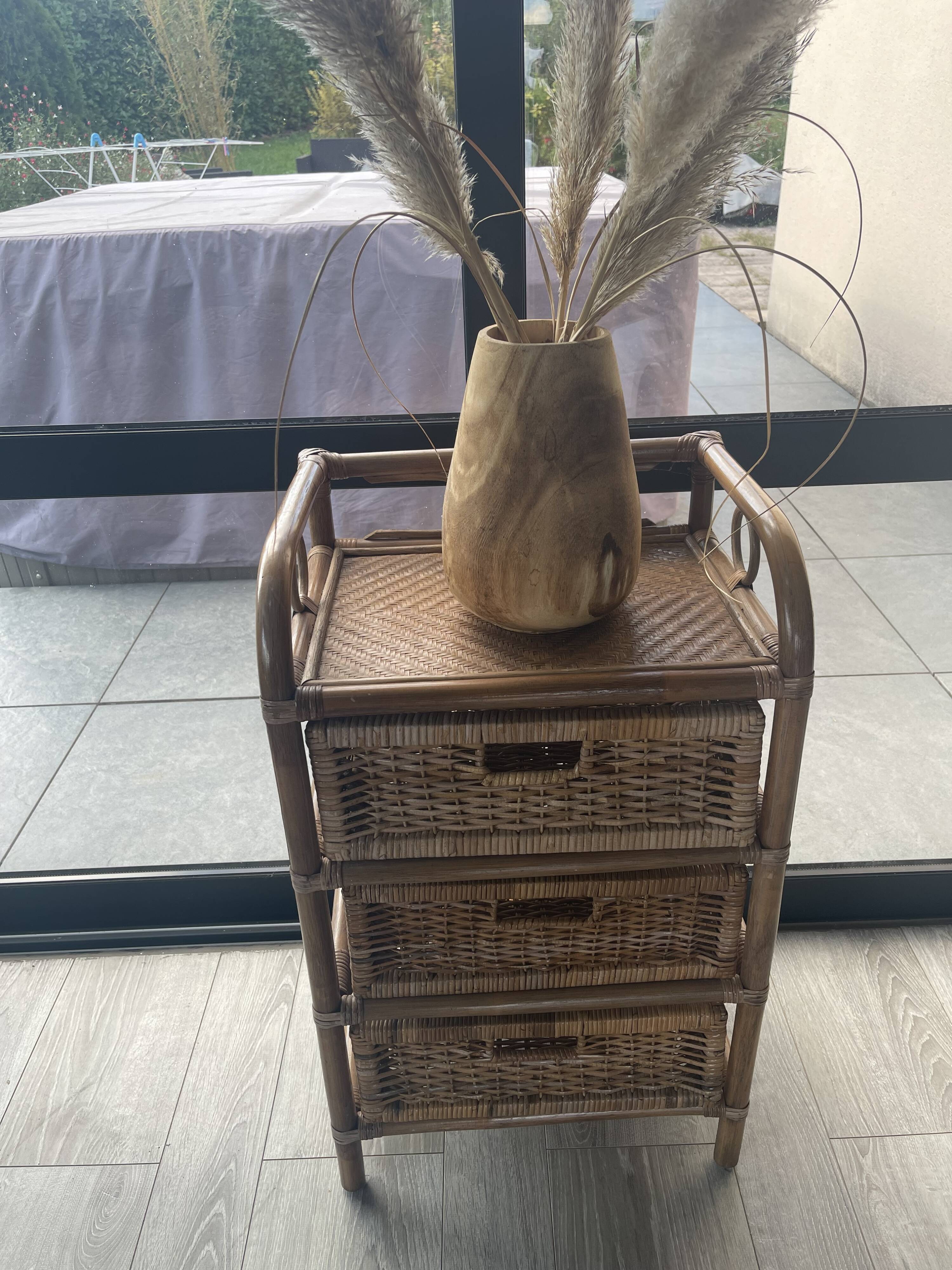Rattan chest of drawers/bedside table