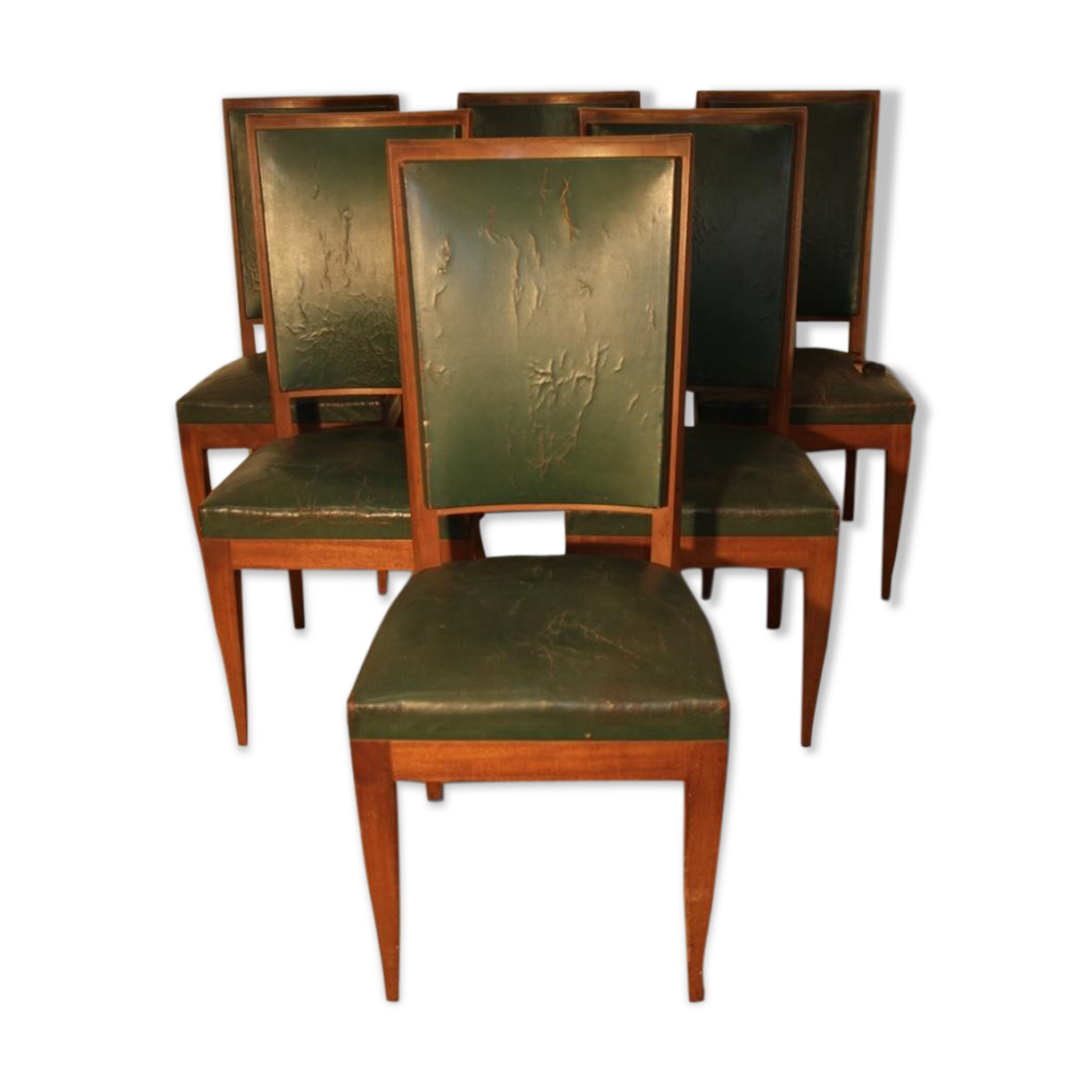 Set of 6 Art deco chairs in mahogany