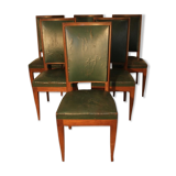 Set of 6 Art deco chairs in mahogany
