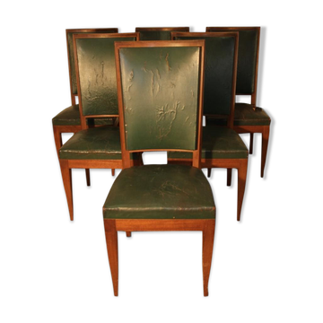 Set of 6 Art deco chairs in mahogany