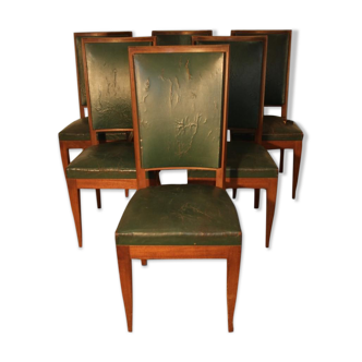 Set of 6 Art deco chairs in mahogany