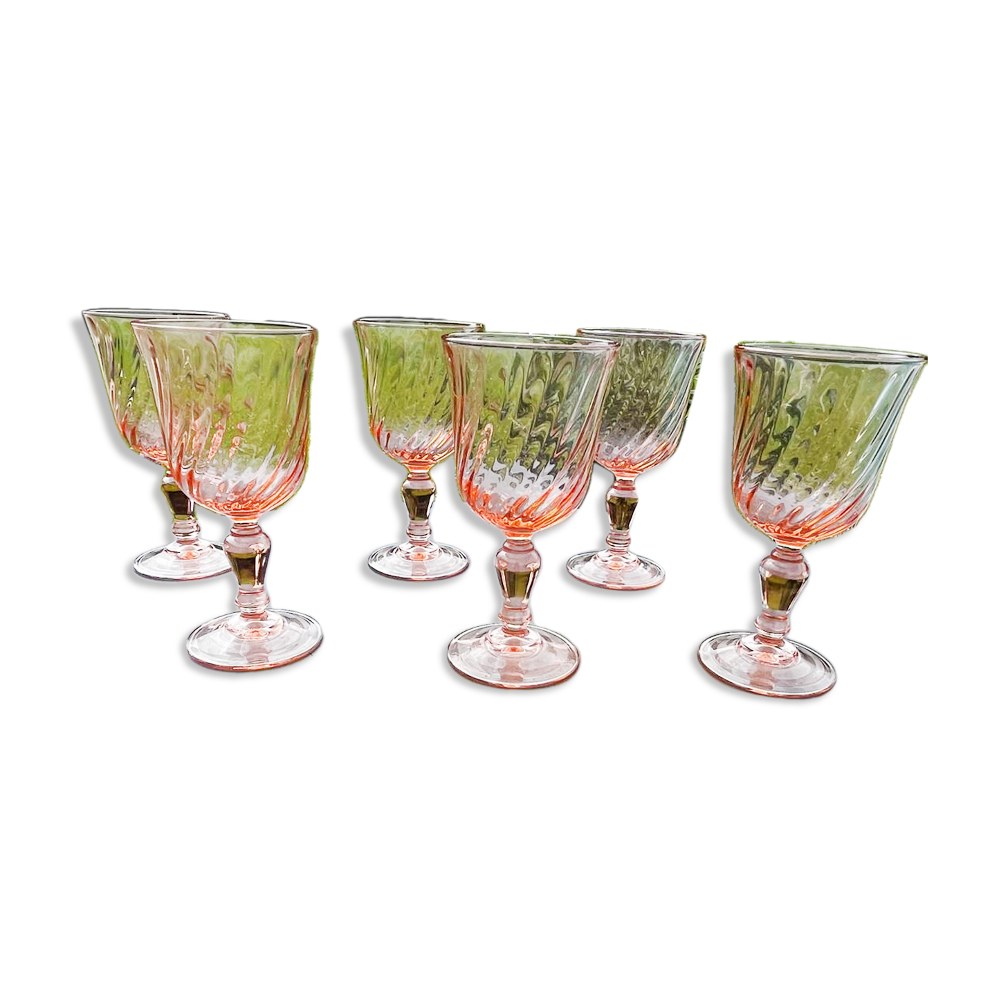 Set of 6 Luminarc Rosaline Stem Glasses - Stemglasses Model No. 5 (12