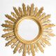 Vintage Italian golden sun mirror, mid-20th century.