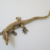 solid brass lizard gilded bronze 70s