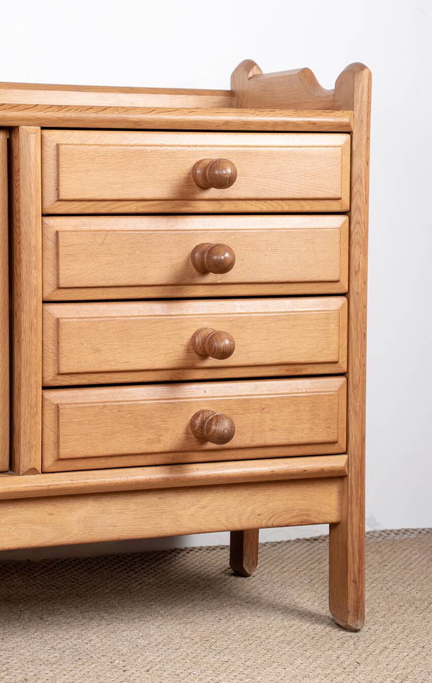 French enfilade in solid oak by Guillerme and Chambron 1960.