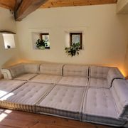 Mah Jong sofa by Roche Bobois in beige by Hans Hopfer, set of 7 modules.