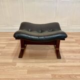 Leather ottoman "Scandinavian design" 1960.