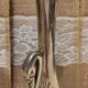 Vintage silver metal swan vase