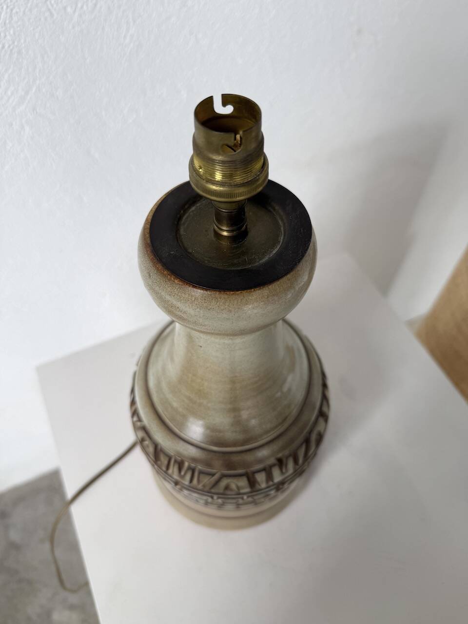 Ceramic table lamp by Marius Bessone