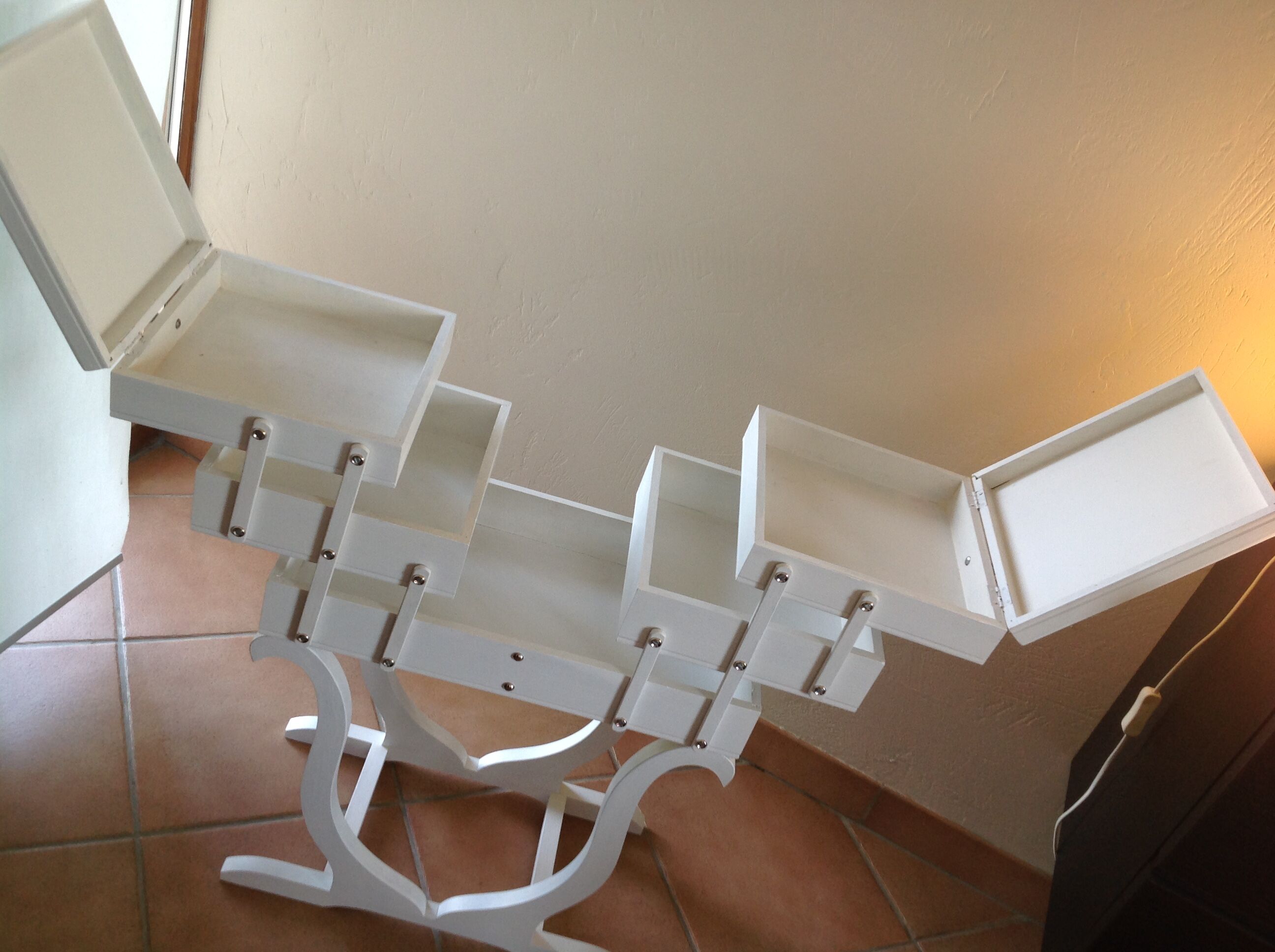 Worker painted wooden art deco form