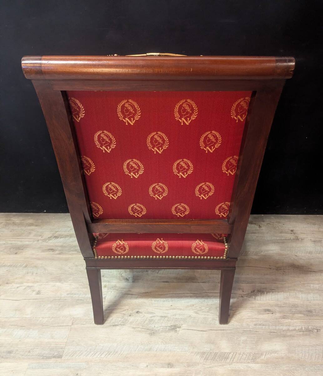 Pair of Empire armchairs in mahogany