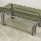 Table basse inox et verre fumé design 1970/80