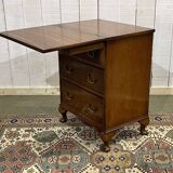 English walnut chest of drawers with drop-down top, 1950s work