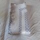 Plaid / bed throw reversible boutis white blue floral pattern brand Soleiado