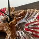 Ceramic hors d'oeuvre server Vallauris shell slipware fish