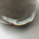 Beige enameled stoneware pot