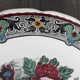 Large antique plate decorated with birds and flowers – Boch for Royal Sphinx