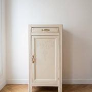 Art Deco wardrobe set: small beige wood (L 61 cm × H 126 cm × D 40 cm)