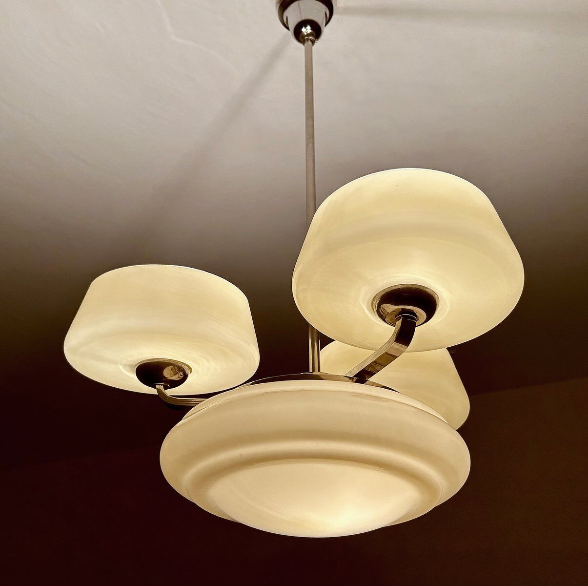 Large Art Deco pendant light in glass, 1930s