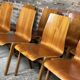 Scandinavian chairs (set of 8) in thermoformed beech from the 1960s.