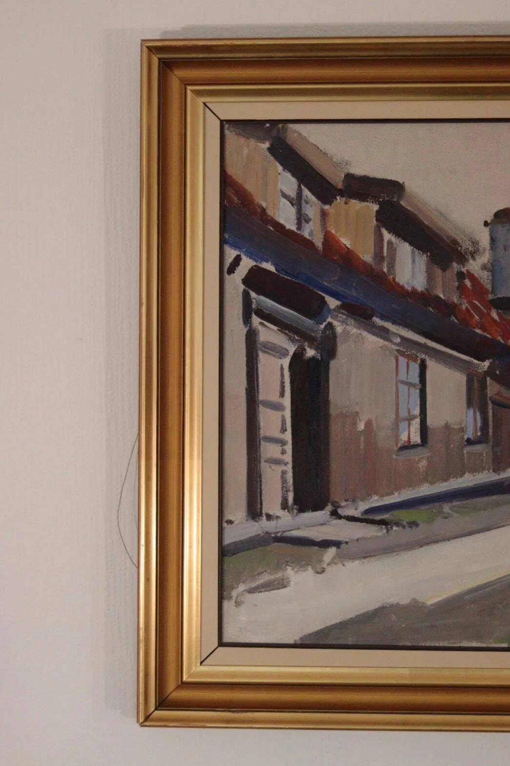 Original Oil on Canvas – “Side Street” by Yo Johansson – Signed, Framed