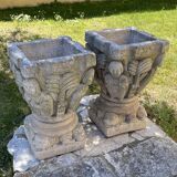 Pair of stone planters, 1930, 60x30cm