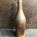 Ancienne Bouteille Grès Marron Beige + Bouchon Vintage